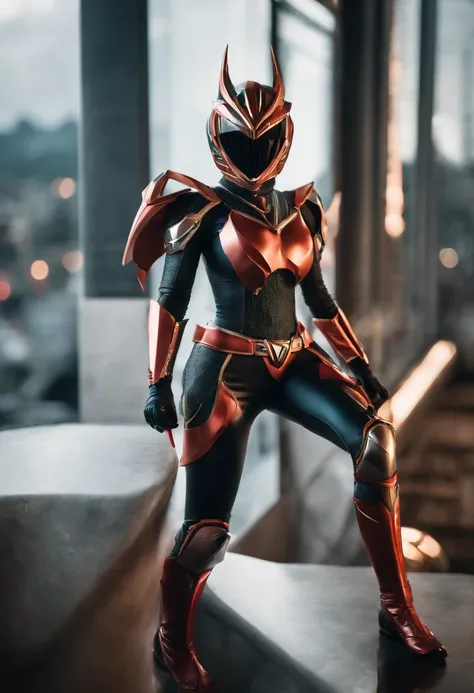 (Best Quality, hight resolution:1.2), Ultra-detailed, Realistic:1.37, Vibrant colors, Female Kamen Rider，Knightly motifs，The symbol is light，Hold your sword，holds a sword，Image color is white，krystal，Sentai Hero，Woman，Kamen Rider，Cover the entire face，Full...