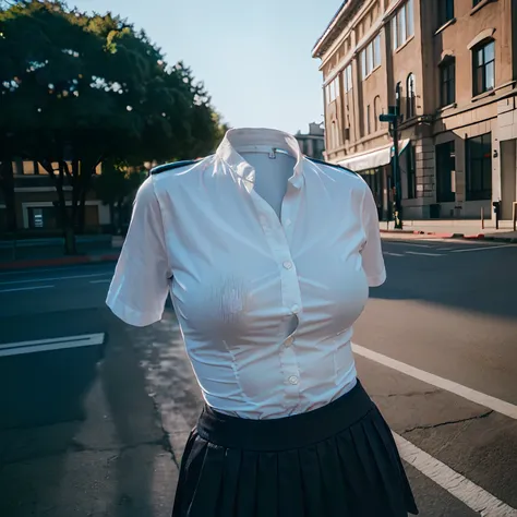 school shirt and school uniform, ((invisible, no humans:1.5, headless:1.5, handless, legless)), big breast, (close-up to breast), 
(8k, RAW photo, best quality, masterpiece:1.2), (realistic, photo-realistic:1.37),photon mapping, radiosity, ((Hasselblad pho...