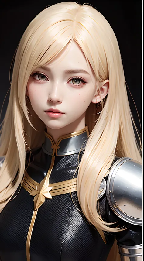 portrait knights of zodiac girl, neferpitou, portrait of a female anime hero, flat anime style shading, detailed anime character art, detailed portrait of anime girl, stunning anime face portrait, cushart krenz key art feminine,blonde hair , yellow eyes