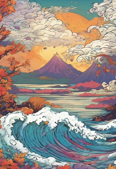 ukiyo-style，Lots of waves