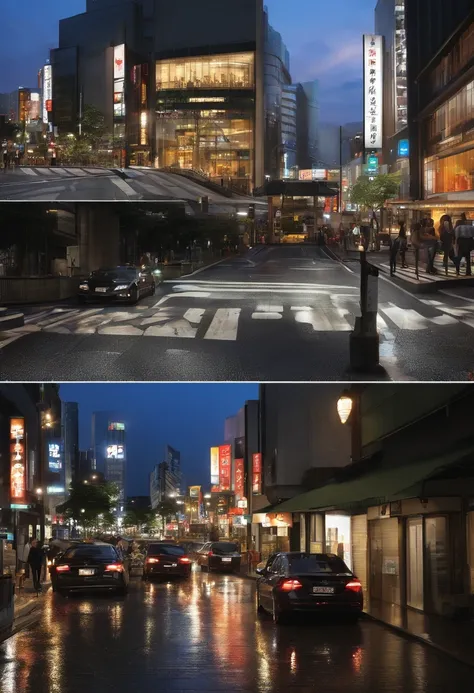 Please realistically express the summer night view of Shibuya。Specific elements and instructions are as follows：

1. The location：Draw Shibuya, Tokyo。Focus especially on the scenery around Shibuya Station。

2. Season：Recreate the summer landscape。warmly、De...