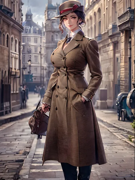 sherlock holmes lady & watson girl,
(huge busty:1.5),
sherlock holmes lady brown glen check frock coat,
side standing watson girl white formal suits,
detective,
gently,
elegance,
wind,
smile,
london,
baker street,
british,
real face,
real body,
real backgr...