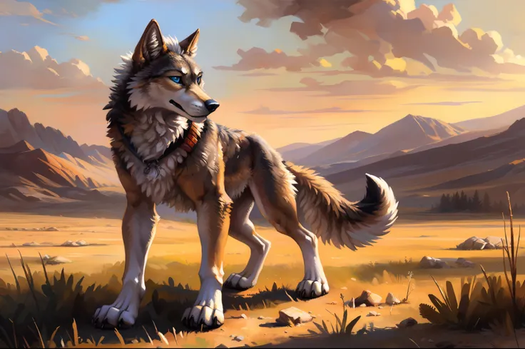 ((Solo)), male people, coyote, (Multi-colored fur, White-brown:1.3), ((Wolf face, White hair, Big eyes, White eyelids, Blue pupil, Slim:1.2) (Tough, Calm expression:1.2)), Abs, Slim, pinging)), (Correct anatomy), A big tail，Feet，Longer torso，(Realistic fur...