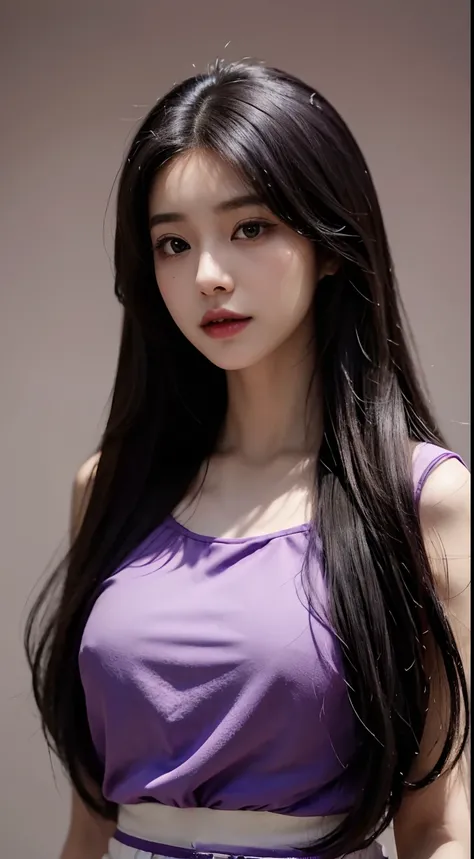 arafed woman with long hair and a purple top posing for a picture, 🤤 girl portrait, xision wu, realistic. cheng yi, korean girl, sakimichan, wenfei ye, young asian girl, heonhwa choe, captured on canon eos r 6, a young asian woman, jaeyeon nam, xintong che...