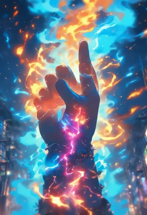 Arm with fire、Water arm、Grass arm、The elements of the electricity arm are distributed in several directions, caso de jogo,arte do jogo, collectible card art, assunto completo mostrado na foto, designed for cozy aesthetics!full art illustration, Produto eBa...