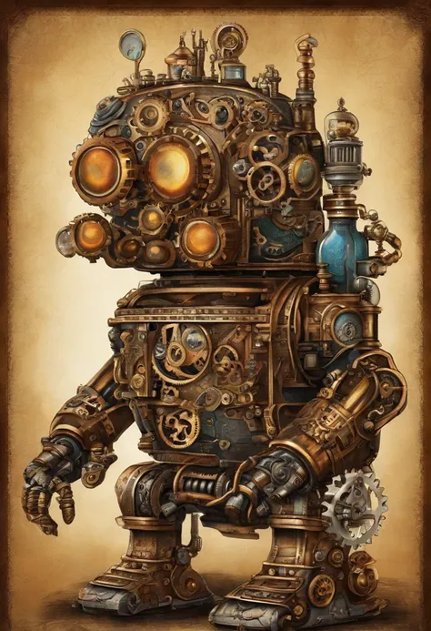 very colorful steampunk robotic relorio