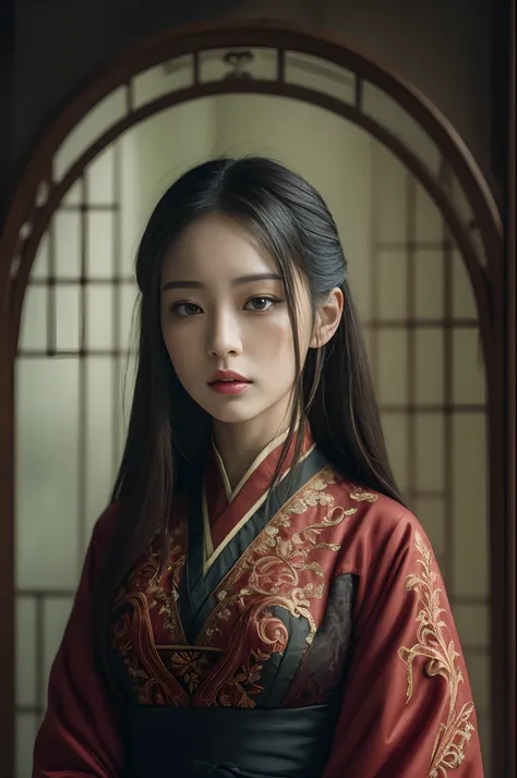 Official Art, Unity 8k wallpaper, super detailed, beautiful, beautiful, masterpiece, best quality,
dark, atmospheric, mystical, romantic, creepy, literature, art, fashion, ming and qing dynasties, decoration, intricate, ironwork, embroidery, contemplation,...