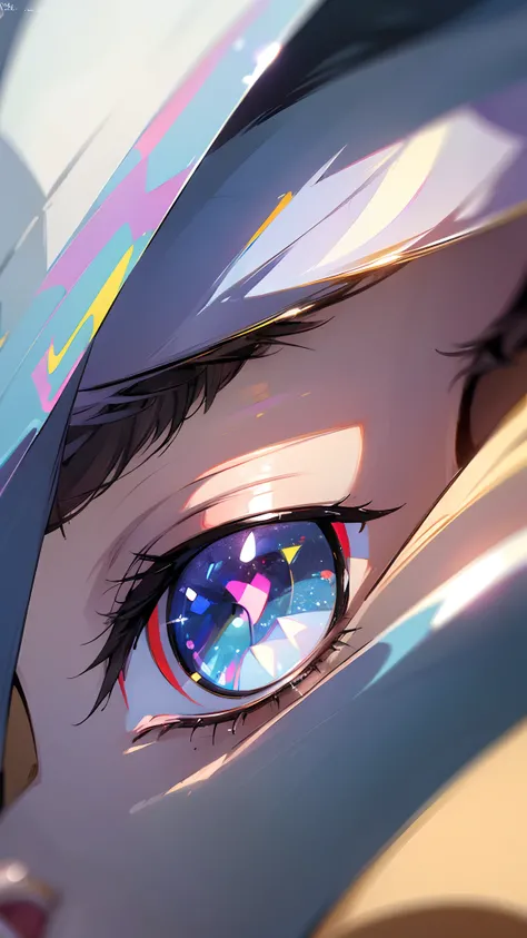 (best quality,ultra-detailed,realistic:1.37),anime eye,character design,detailed iris and pupils,sparkling eyes,colorful hues,reflections in eyes,vibrant expression,glossy eyelashes,bright and lively atmosphere,soft shading,stylish and trendy,mid-length ey...