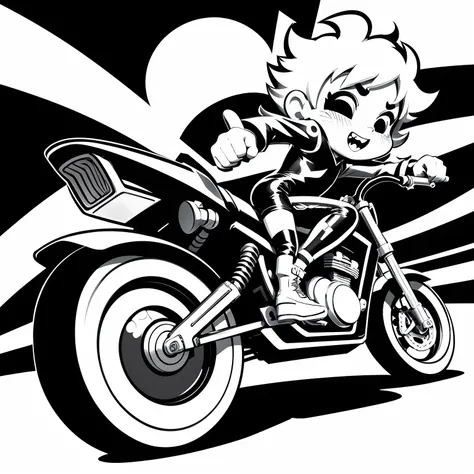 Kid Lineart Cartoon, Black and white, no color, no shadows, funny cars, vector art, white color background