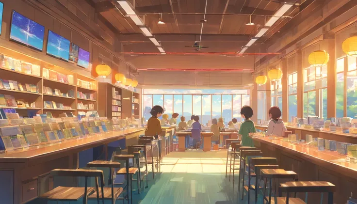 Hyper-detailing，comic strip，China-style，pupils，University Library，highly detailed surreal vfx，eventide，super-fine，dark hues，ultra - detailed，high qulity，8K ，oc rendered，dynamic viewing angle