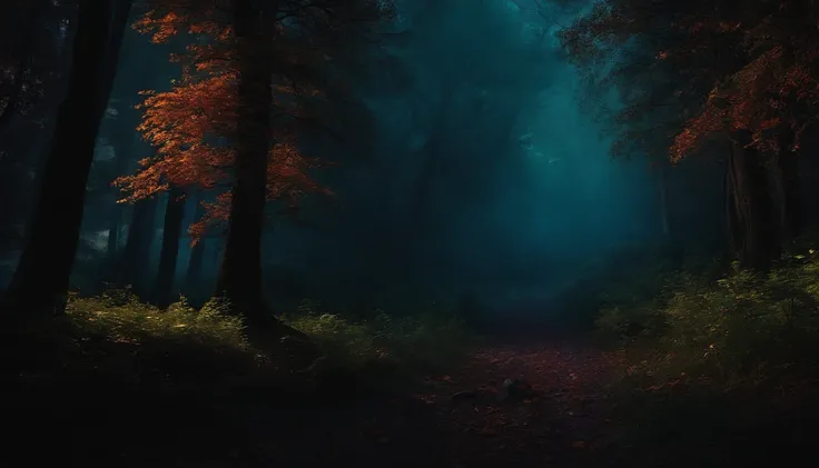 dark night in forest