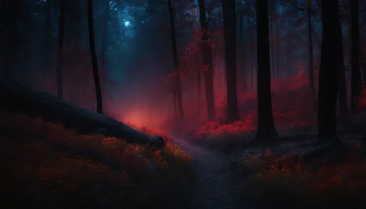 dark night in forest