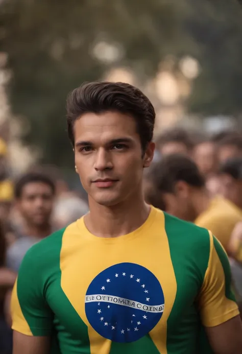 Preciso de um super heroi com estilo de cores da bandeira do brazil.