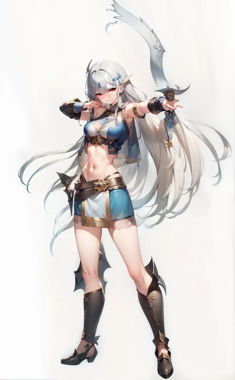 Masterpiece, Highest quality, Detailed face, CharacterDesignSheet，perfectly proportions，full bodyesbian，Full of details, Multiple poses and expressions, Highly detailed, Beautiful paladin girl，Valkyrie，Valkyrie，blue hairs，Dragons horn，ablaze with intensity...