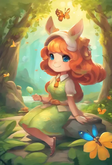 Um sereno, dia ensolarado em Animal Crossing, Apresentando personagens animais fofos em sua charmosa vila, Engage in various activities, como a pesca, Insect hunting, or relax under the trees.