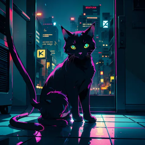 Cat, neon, cat,