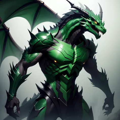 Green dark sinister dragon