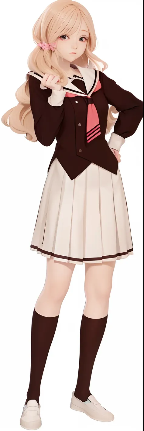 Anime girl in school uniform, Anime minimalism, Retro anime girl in uniform, Minimalist anime style, Minimalism in anime style, yandere. ah high, an anime girl, young anime girl, anime full body illustration, wearing skirt, loli in dress, cute anime waifu ...