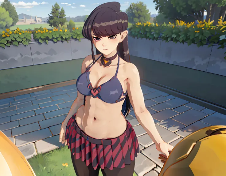masterpiece, best quality, ultra detailed, art station, 1girl, romanticism, solo, (detailed face), cute face, blush:1.2, (heart shaped pupil:1.4), seductive smile, gasp, steam, (big eyes), panic, flustered, wind swept hair, cute choker, black choker, bowti...