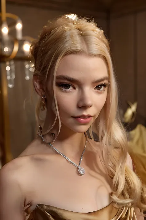 anya taylor-joy just stole the show yet again with her beautiful dress on the emmys 2021red carpet, smile, best quality, masterp...