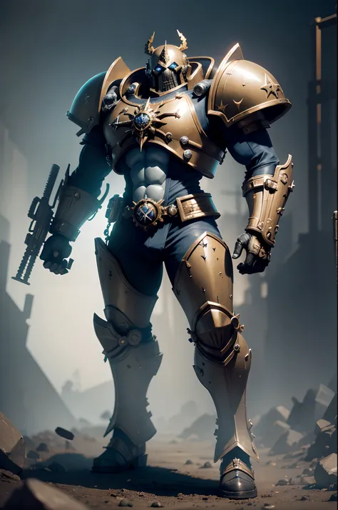 Warhammer 40k, "Enter a world of epic proportions with this full-body Unity 8k rendering, Featuring a dynamic and realistic action scene. Marvel at the intricate details and cinematic composition, all brought to life with the help of Artstation and with a ...