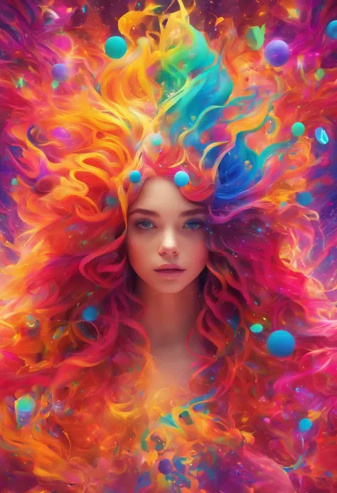 {{masterpiece}}, best quality, extremely detailed CG unity 8k wallpaper, cinematic lighting, lens flare, beautiful detail eyes, black,  side glance,  multicolor hair, colorful light, particles, heterochromia, (colorful:1.5), (colorful hair:1.5),