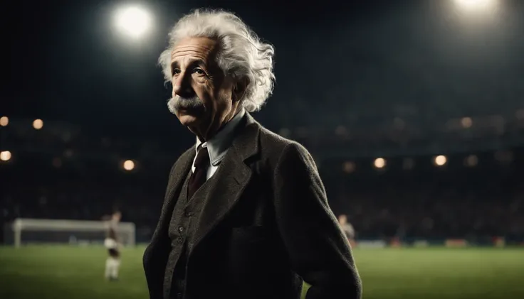 soccer dressed Albert Einstein