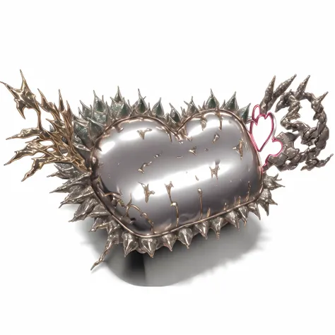 Metallic Object Sakana Phone　 Prickly Melty Molten Metal Chrome Heart