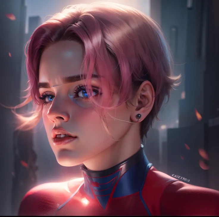 Super girl with short hair 4K high detail realistic face hd