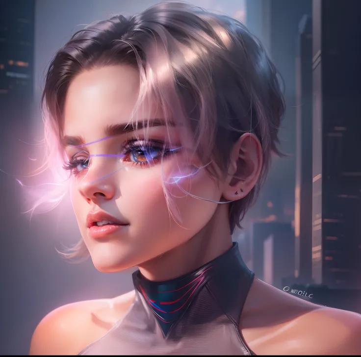 Super girl with short hair 4K high detail realistic face hd