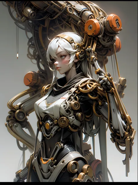 Toy Mechano girl, made from mechano toy parts, (mechano body), (mechano limbs), cinematic lighting.