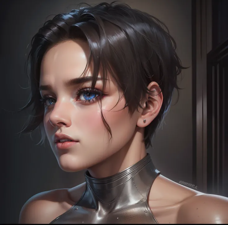 Super girl with short hair 4K high detail realistic face hd realistic face