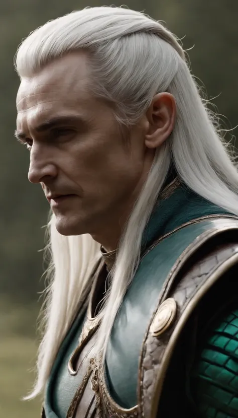 Strong Loki, realistic, 8k, long white hair