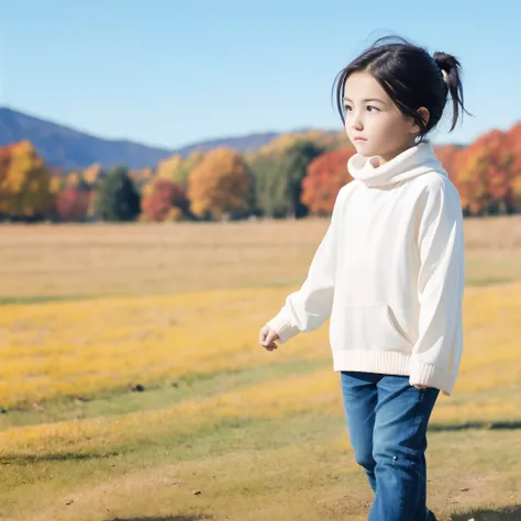 A child in an autumn landscape