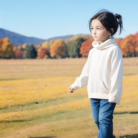 A child in an autumn landscape