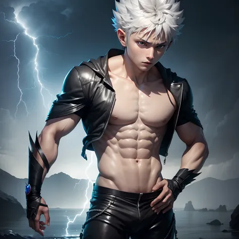 ((masterpiece)) ((lightning thunder))"Get ready to be amazed by the ultra-realistic 3D rendering of Killua, every inch of his body and outfit brought to life with stunning detail. From the smooth texture of his skin to the intricate design of his clothing,...