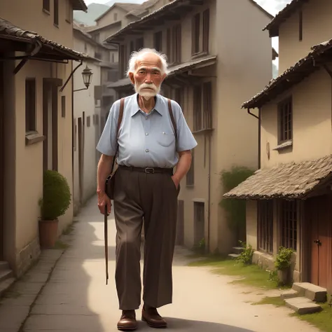 Old old man in a village