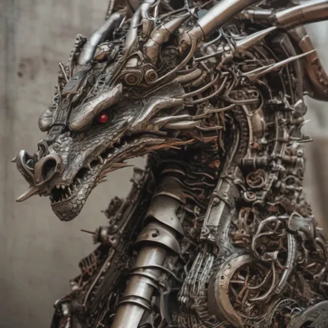 detailed mechanical dragon