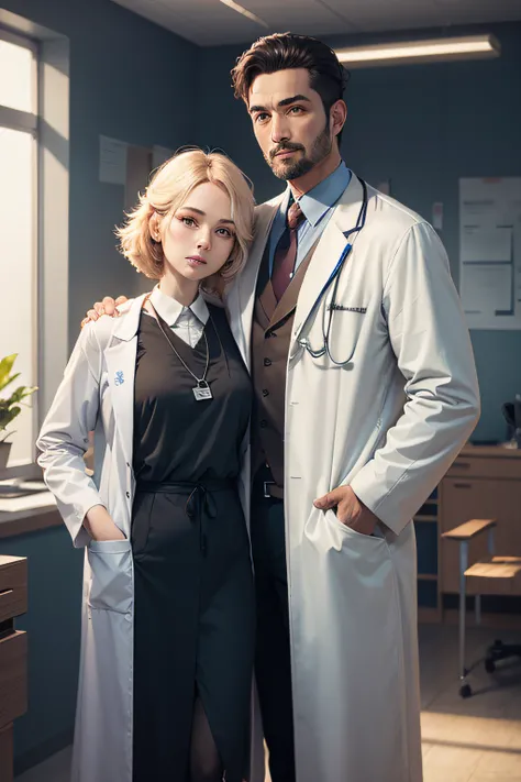 a doctor with his patient by his side