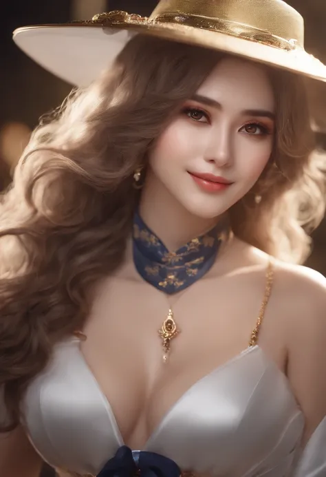 a skinny girl, latin face, suit, smile you can see the teeth, wavy hair, full body, very detailed body, very detailed face, shiny skin, detailed_eyebrows, beautiful_eyes, realistic skin, ultra-realistic, sharp and highly detailed focus, 8k, shogun raiden f...