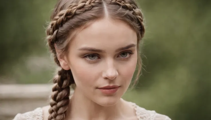 beautiful woman braid french deep look