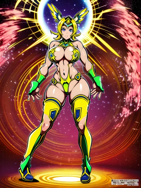 sentai ,, standing solo, weird, bizzare, angelic, divine, aura, celest, female, big breast, full body