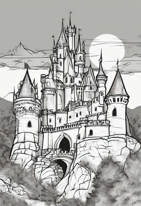 Cartoonish jack-o-lantern、Draculas Castle Background、high-level image quality、Precision painting、4K、Disney Style Art