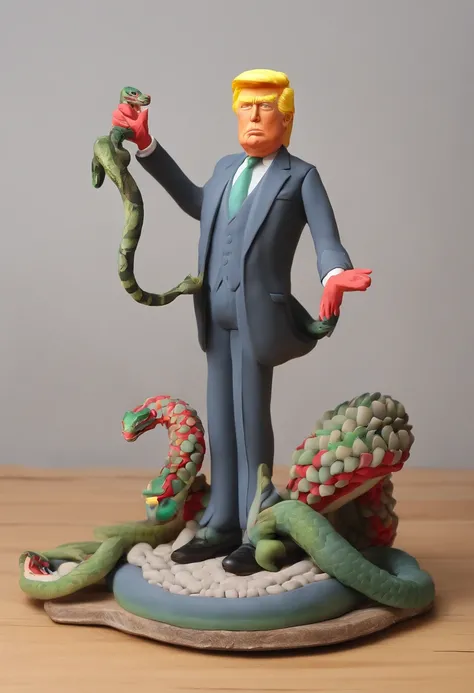 Donald Trump, hydra, long snake like arms, standing above the United States.