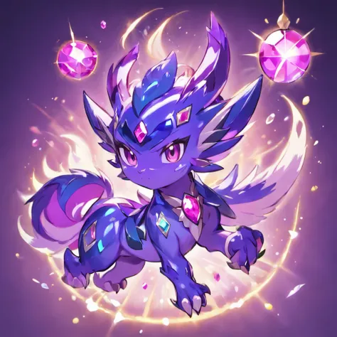 Purple Jeweled Beast, Almethys, masterpiece, best quality