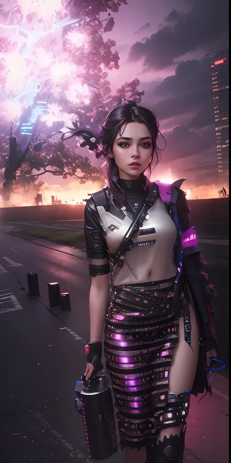 Change background cyberpunk beautiful girl,realistic face,8k, ultra realistic,