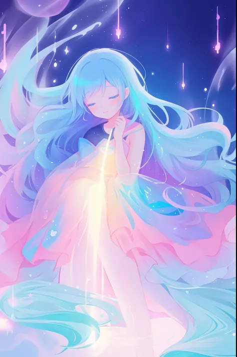 beautiful anime girl, inspired by Glen Keane, inspired by Lois van Baarle, (disney art style), by Lois van Baarle, glowing aura around her, by Glen Keane, jen bartel, glowing lights! digital painting, flowing glowing hair, glowing flowing hair, beautiful d...