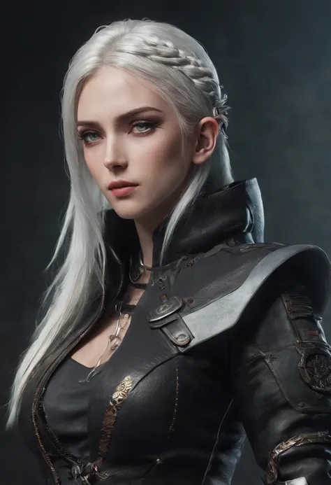 Cirilla Fiona Elen Riannon，Highest image quality，Outstanding details，超高分辨率，（Fidelity：1.4）, Favor the details, Dragon Knight，Cloak, She has a delicate and beautiful face,Raised sexy，cyber punk perssonage，Futuristic，mechanically aesthetic，Virtual Engine 5，Pe...