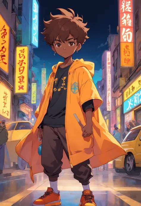 Batboy Boy, (Pointy Ears Caramel Brown skin Black boy moor, Bald Hairstyle::8 ), Streetwear, Full Slime Body, colors neon, risa loca, malvada, Hair::-10