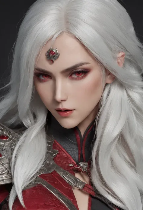 Cirilla Fiona Elen Riannon，Highest image quality，Outstanding details，超高分辨率，（Fidelity：1.4）, Favor the details，closeup cleavage，dawn，Snow，winter，Wizard Sword，He has a delicate and beautiful face，Red Japanese oni armor，Raised sexy，frontage，cyber punk perssona...